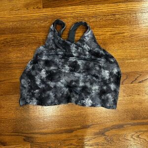 Athleta Black Tie-Dye Sports Bra